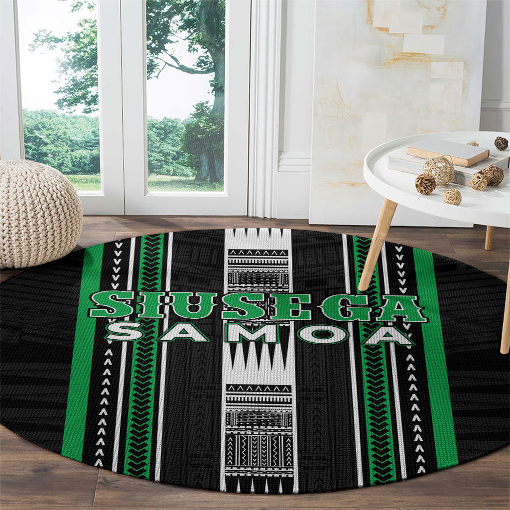 Siusega Samoa Round Carpet Samoan Tribal Pattern LT05 - Polynesian Pride