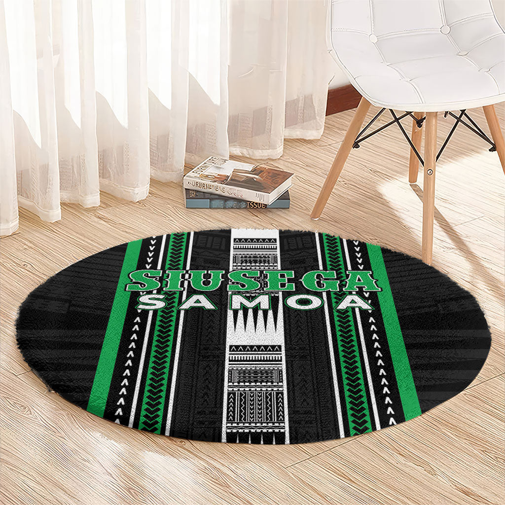Siusega Samoa Round Carpet Samoan Tribal Pattern LT05 - Polynesian Pride