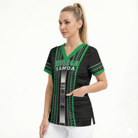 Personalised Siusega Samoa Scrub Top Samoan Tribal Pattern