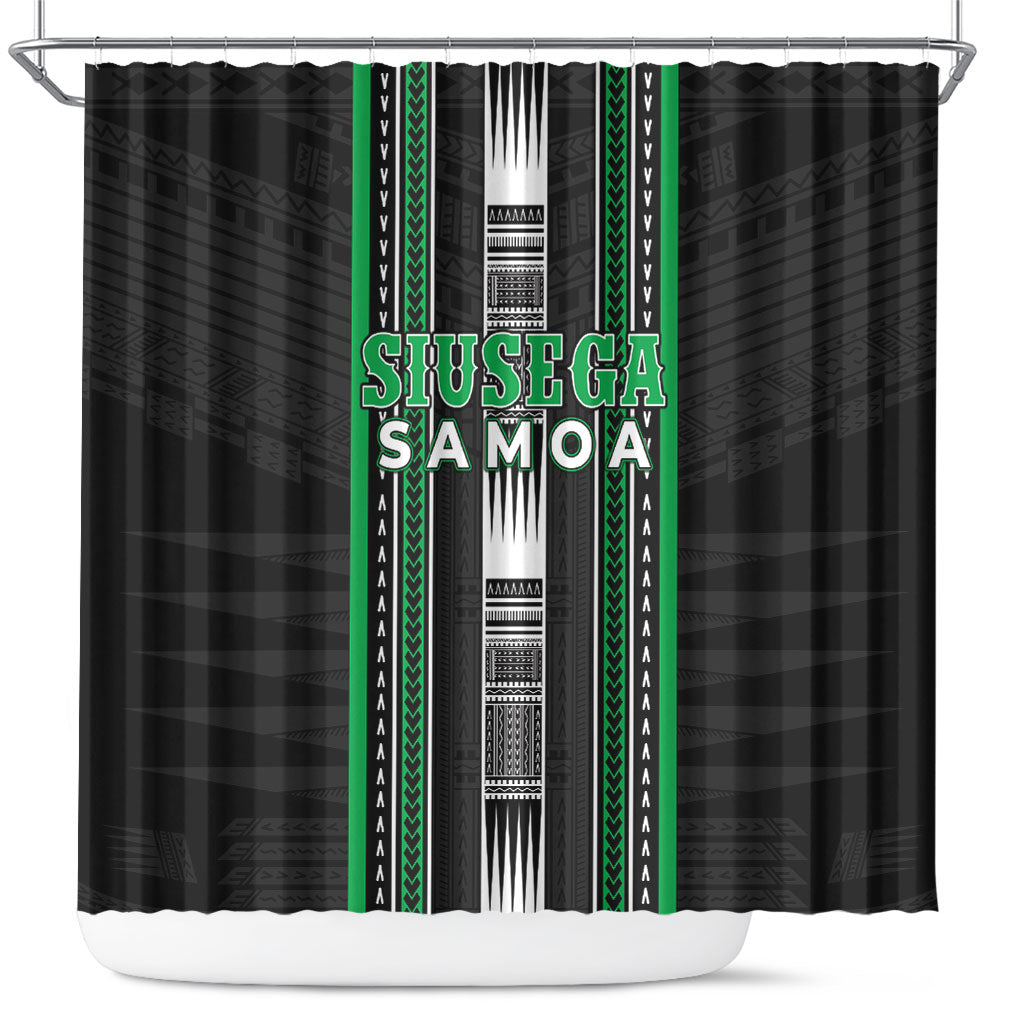 Siusega Samoa Shower Curtain Samoan Tribal Pattern LT05 Green - Polynesian Pride