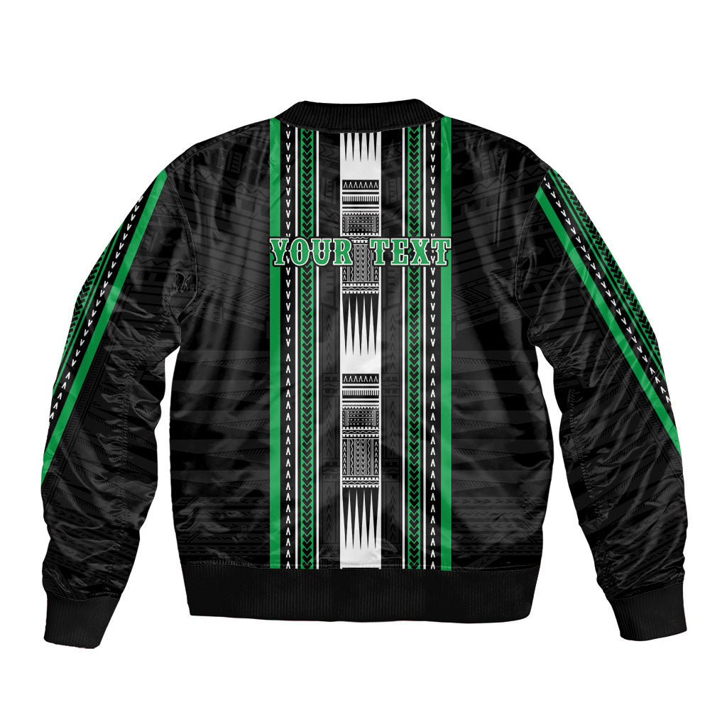 Personalised Siusega Samoa Sleeve Zip Bomber Jacket Samoan Tribal Pattern LT05 - Polynesian Pride