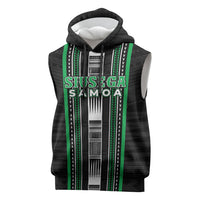 Personalised Siusega Samoa Sleeveless Hoodie Samoan Tribal Pattern LT05 Green - Polynesian Pride