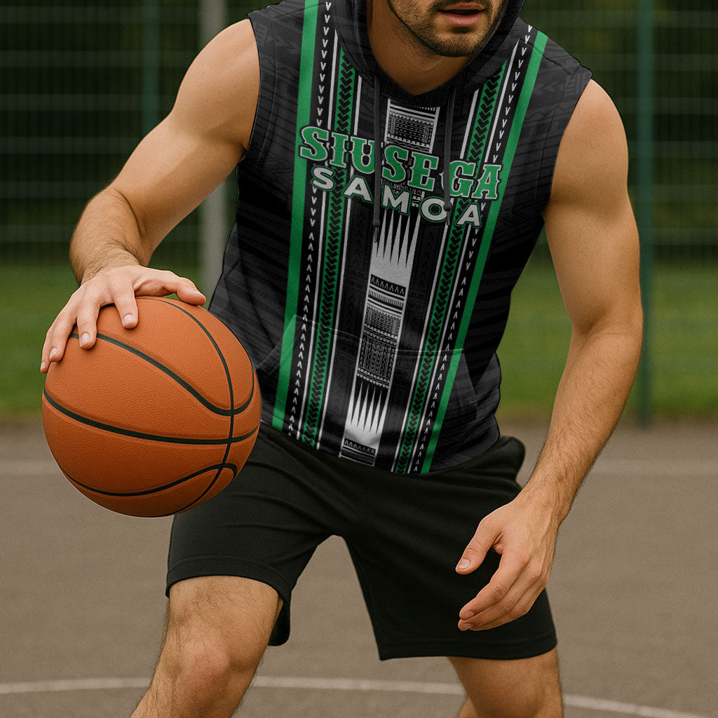 Personalised Siusega Samoa Sleeveless Hoodie Samoan Tribal Pattern LT05 - Polynesian Pride
