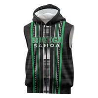 Personalised Siusega Samoa Sleeveless Zip Hoodie Samoan Tribal Pattern LT05 Green - Polynesian Pride