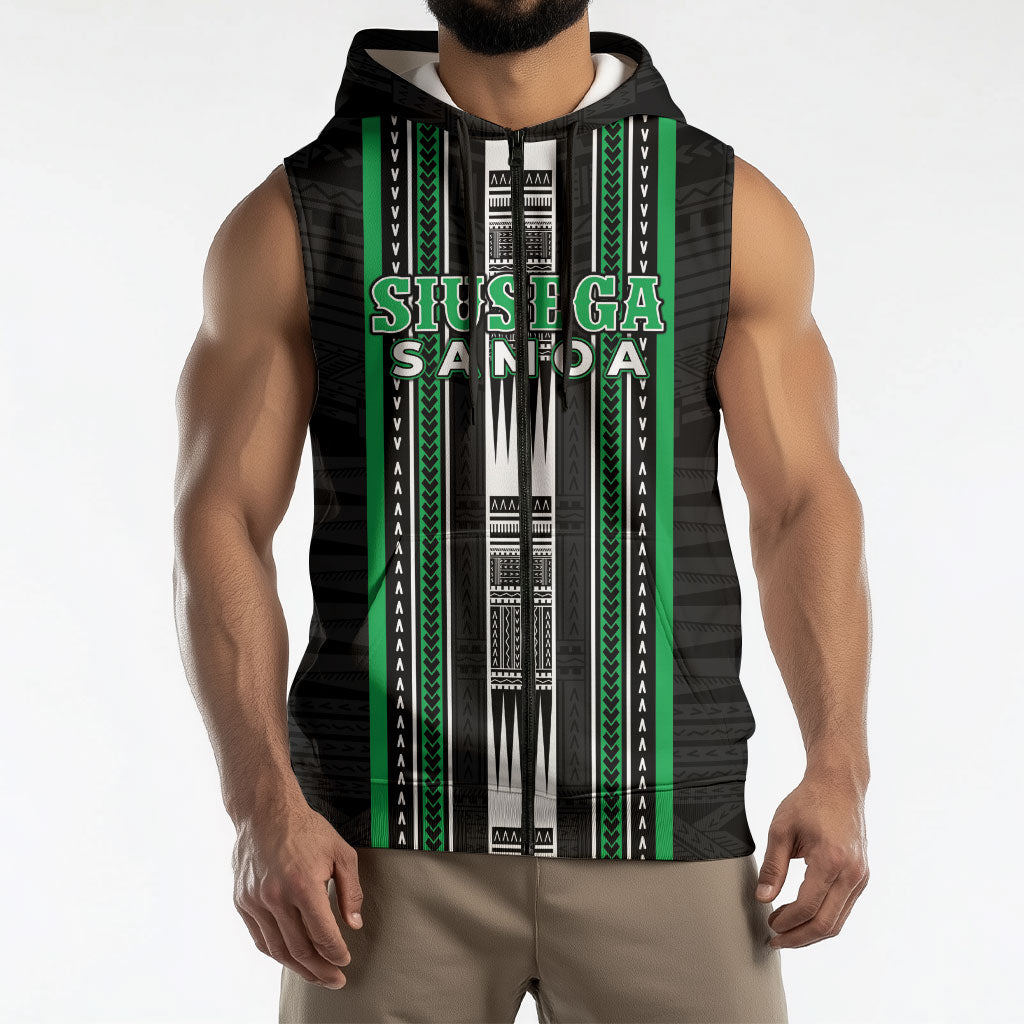 Personalised Siusega Samoa Sleeveless Zip Hoodie Samoan Tribal Pattern LT05 - Polynesian Pride