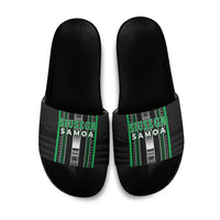 Siusega Samoa Slide Sandals Samoan Tribal Pattern LT05 Green - Polynesian Pride