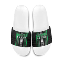 Siusega Samoa Slide Sandals Samoan Tribal Pattern LT05 Green - Polynesian Pride