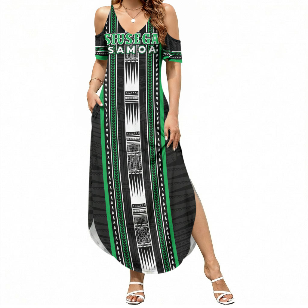 Personalised Siusega Samoa Summer Maxi Dress Samoan Tribal Pattern