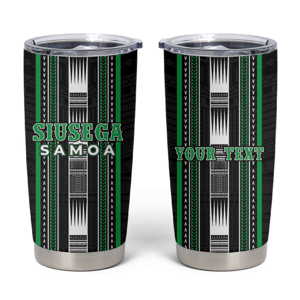 Personalised Siusega Samoa Tumbler Cup Samoan Tribal Pattern