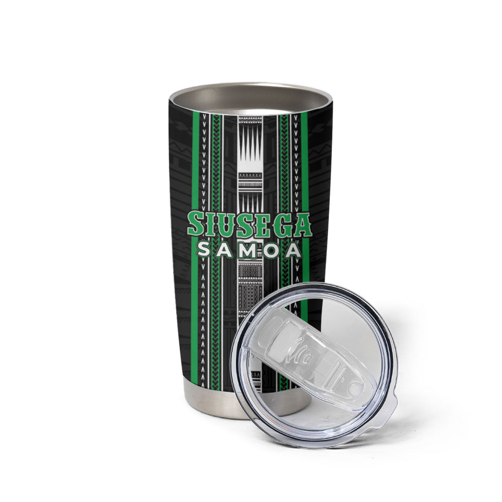 Personalised Siusega Samoa Tumbler Cup Samoan Tribal Pattern