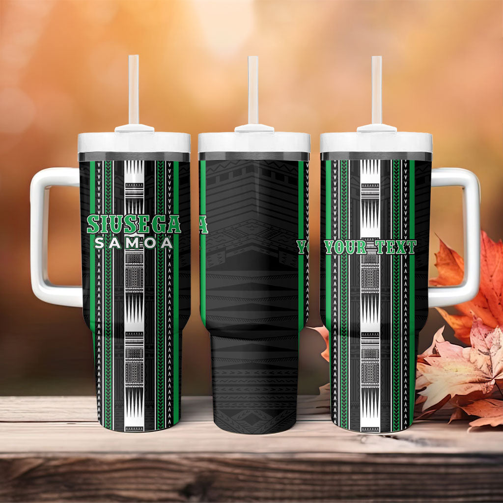 Personalised Siusega Samoa Tumbler With Handle Samoan Tribal Pattern LT05 - Polynesian Pride