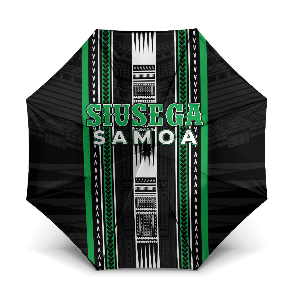 Siusega Samoa Umbrella Samoan Tribal Pattern LT05 One Size Folded 11.42 inch Opened Diameter 37.4 inch Green - Polynesian Pride