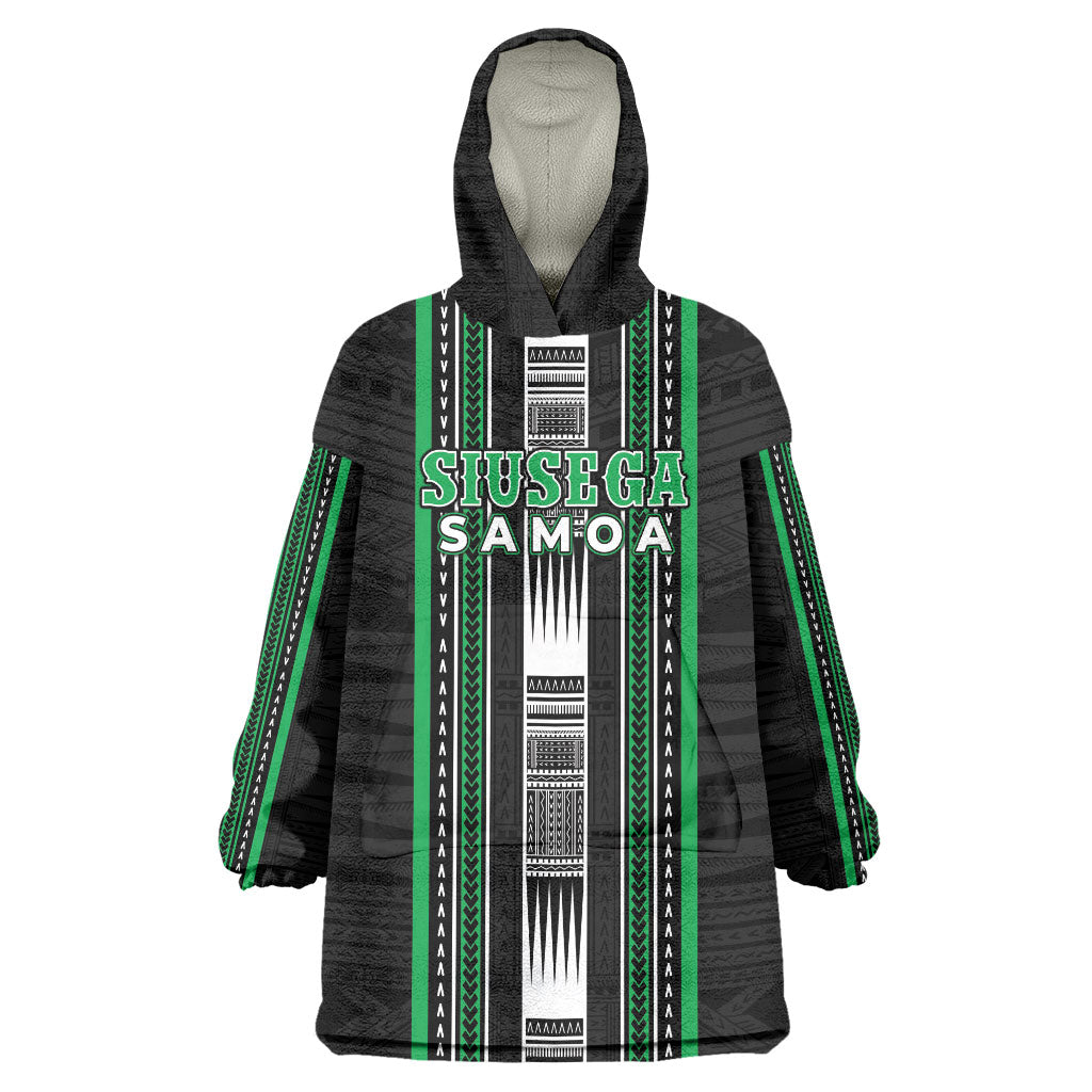 Personalised Siusega Samoa Wearable Blanket Hoodie Samoan Tribal Pattern