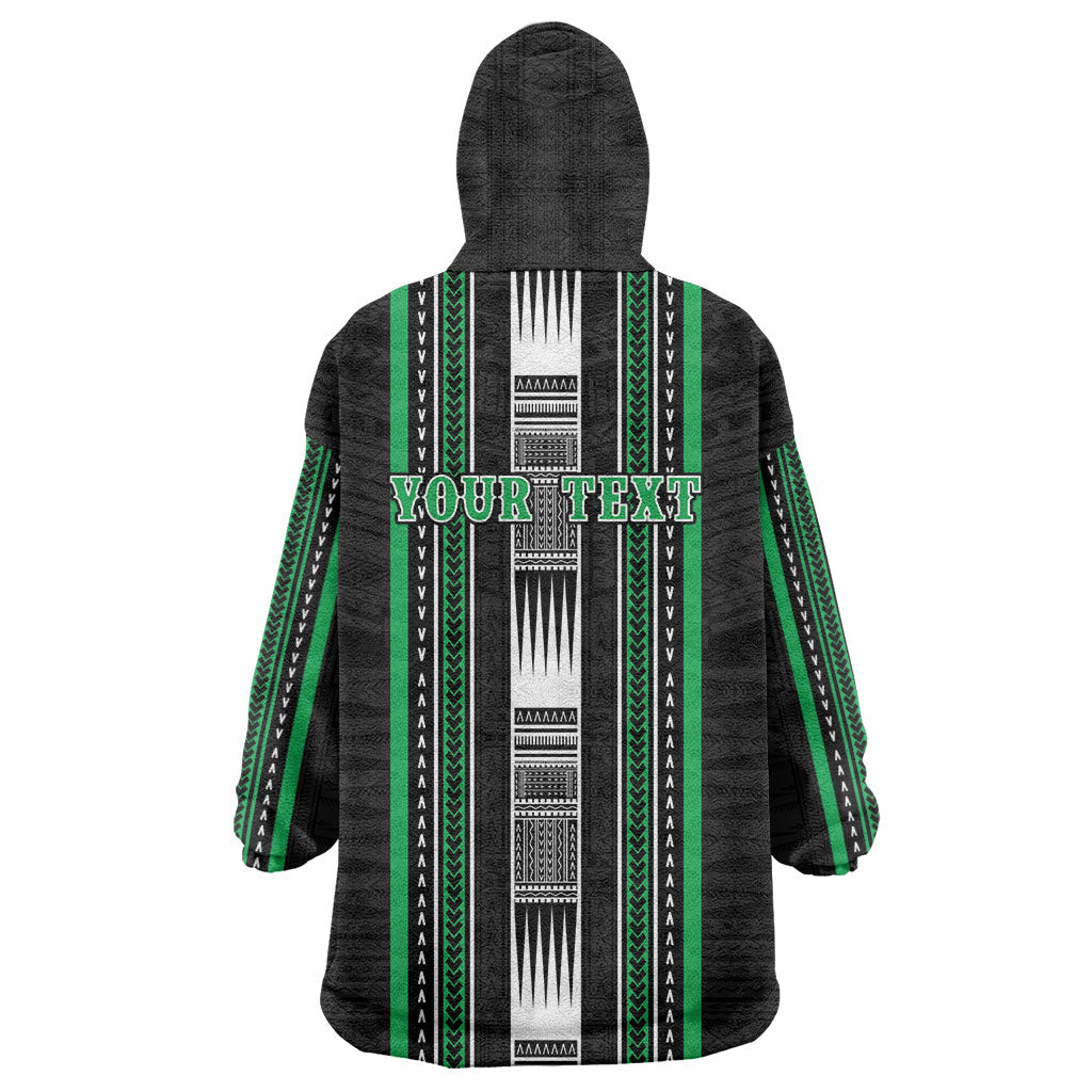 Personalised Siusega Samoa Wearable Blanket Hoodie Samoan Tribal Pattern