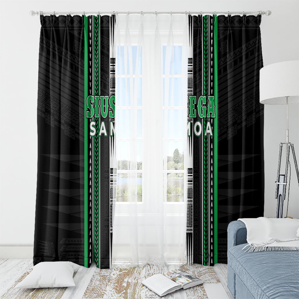 Siusega Samoa Window Curtain Samoan Tribal Pattern
