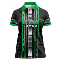 Personalised Siusega Samoa Women Polo Shirt Samoan Tribal Pattern LT05 Female Green - Polynesian Pride