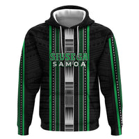 Personalised Siusega Samoa Zip Hoodie Samoan Tribal Pattern LT05 Pullover Hoodie Green - Polynesian Pride