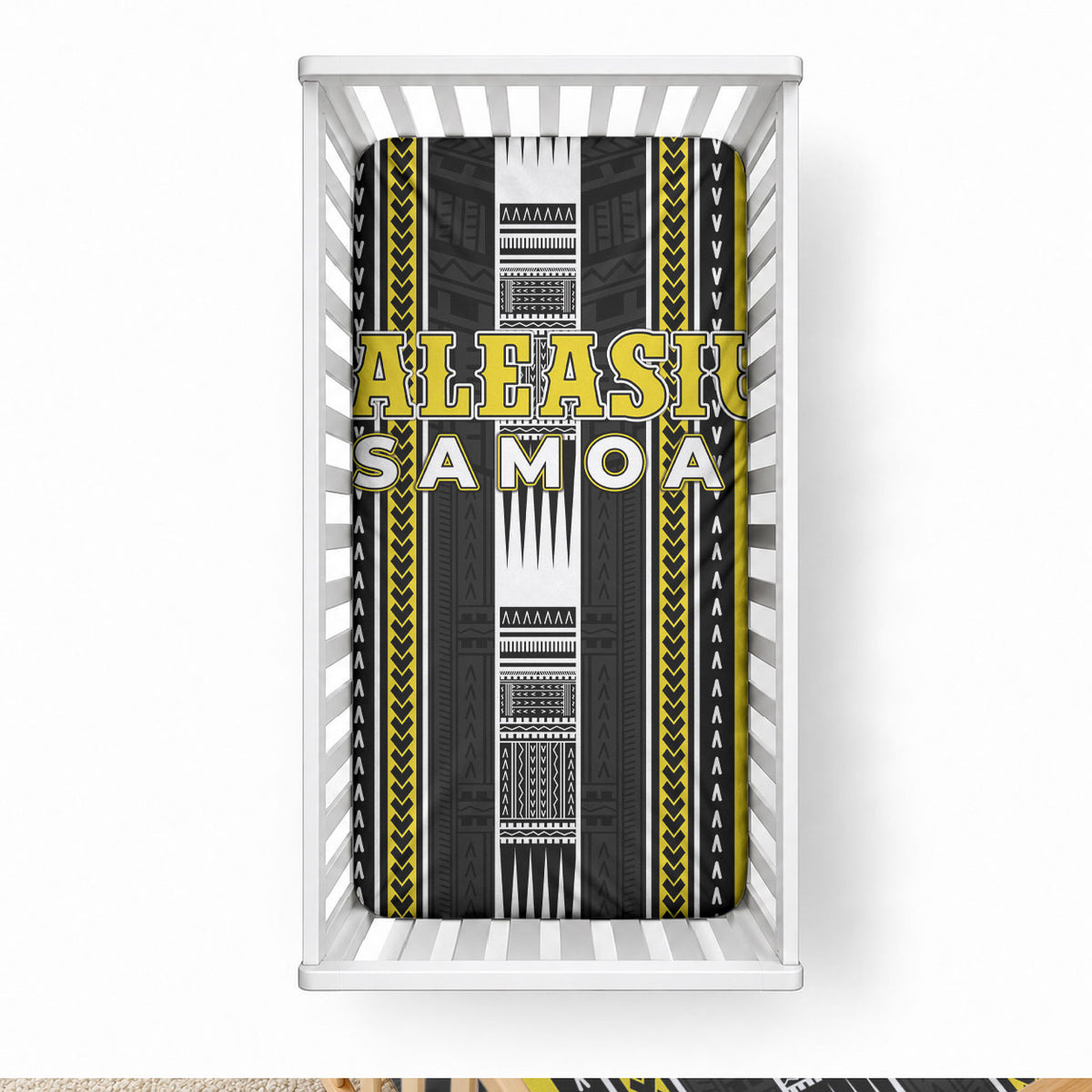 Faleasiu Samoa Baby Bed Cover Samoan Tribal Pattern LT05 28 × 52 in Yellow - Polynesian Pride