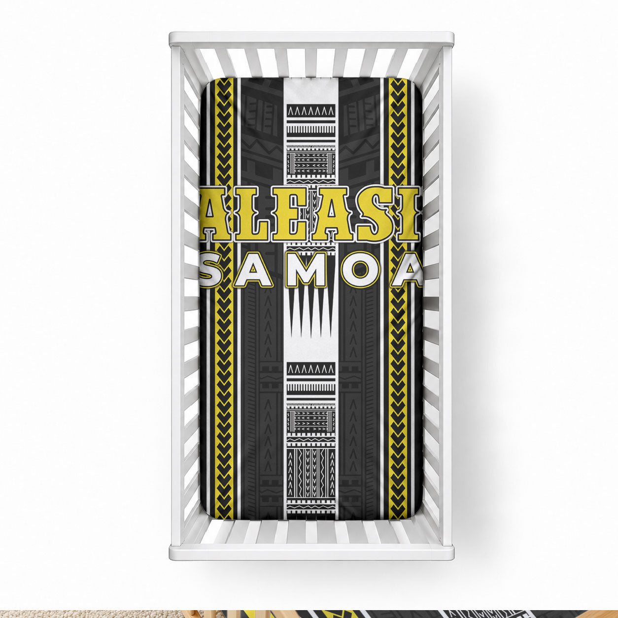 Faleasiu Samoa Baby Bed Cover Samoan Tribal Pattern LT05 28 × 52 in Yellow - Polynesian Pride