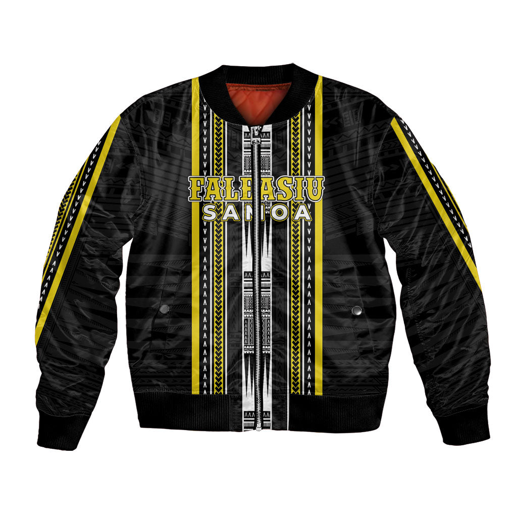 Personalised Faleasiu Samoa Bomber Jacket Samoan Tribal Pattern LT05 Unisex Yellow - Polynesian Pride
