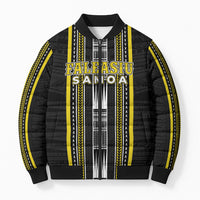 Personalised Faleasiu Samoa Bomber Puffer Jacket Samoan Tribal Pattern LT05 Unisex Yellow - Polynesian Pride
