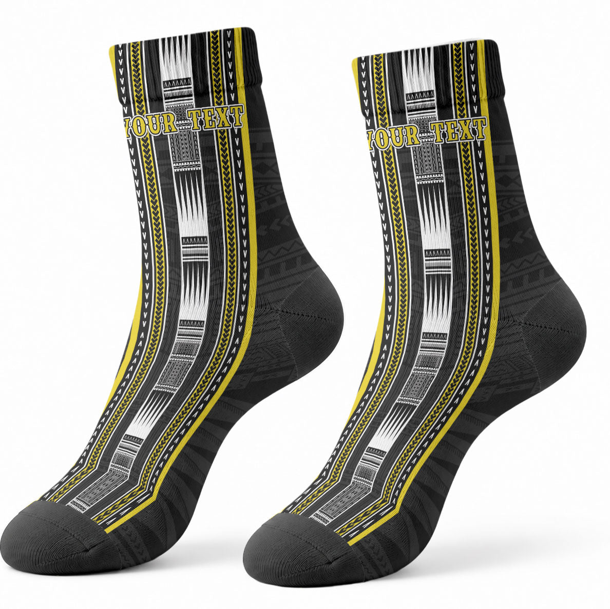 Personalised Faleasiu Samoa Crew Socks Samoan Tribal Pattern LT05 - Polynesian Pride