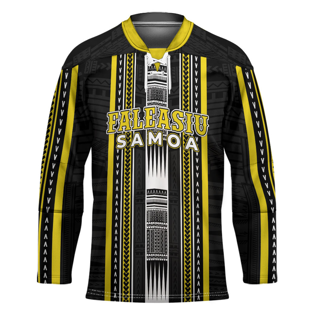 Personalised Faleasiu Samoa Hockey Jersey Samoan Tribal Pattern LT05 Unisex Yellow - Polynesian Pride
