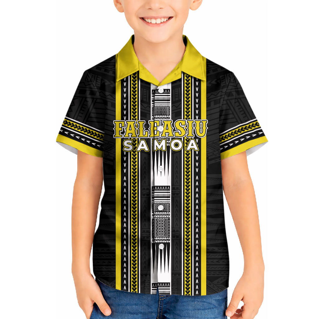 Personalised Faleasiu Samoa Kid Hawaiian Shirt Samoan Tribal Pattern LT05 Kid Yellow - Polynesian Pride
