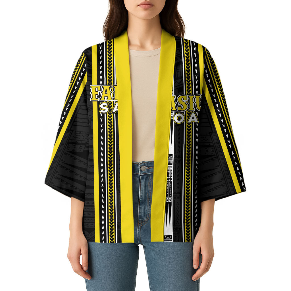 Personalised Faleasiu Samoa Kimono Samoan Tribal Pattern