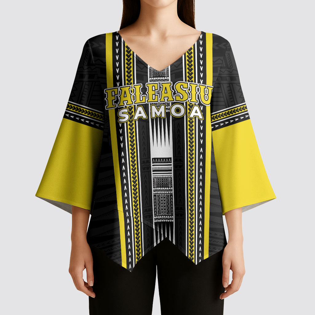Personalised Faleasiu Samoa Kimono Sleeve Blouse Samoan Tribal Pattern LT05 - Polynesian Pride