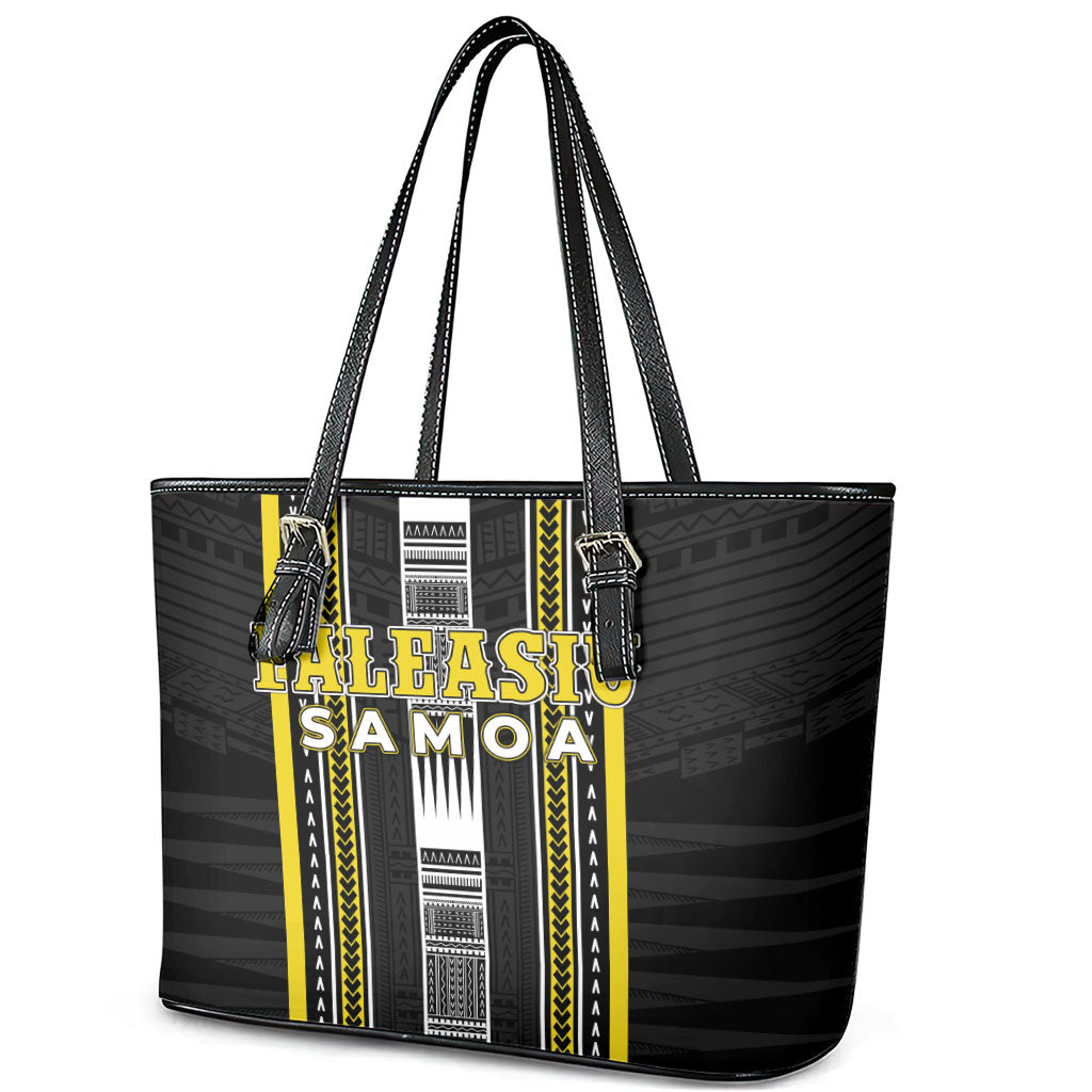 Faleasiu Samoa Leather Tote Bag Samoan Tribal Pattern LT05 - Polynesian Pride