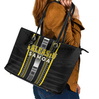 Faleasiu Samoa Leather Tote Bag Samoan Tribal Pattern LT05 - Polynesian Pride