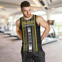 Personalised Faleasiu Samoa Men Tank Top Samoan Tribal Pattern LT05 Yellow - Polynesian Pride