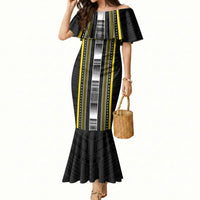 Personalised Faleasiu Samoa Mermaid Dress Samoan Tribal Pattern