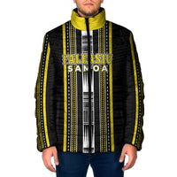Personalised Faleasiu Samoa Padded Jacket Samoan Tribal Pattern LT05 Men Yellow - Polynesian Pride