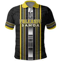 Personalised Faleasiu Samoa Polo Shirt Samoan Tribal Pattern LT05 Yellow - Polynesian Pride