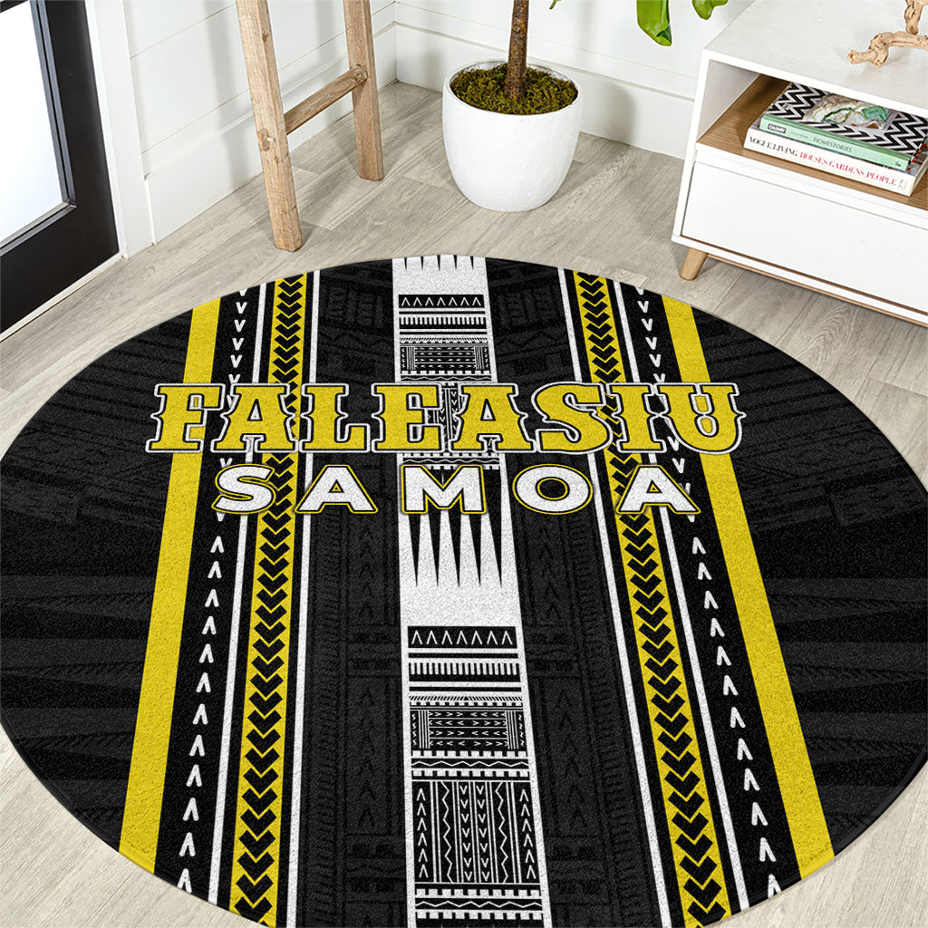 Faleasiu Samoa Round Carpet Samoan Tribal Pattern LT05 Yellow - Polynesian Pride