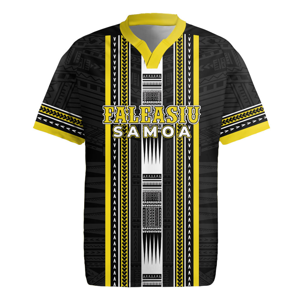 Personalised Faleasiu Samoa Rugby Jersey Samoan Tribal Pattern LT05 Yellow - Polynesian Pride