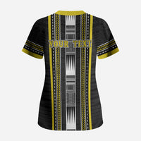Personalised Faleasiu Samoa Scrub Top Samoan Tribal Pattern