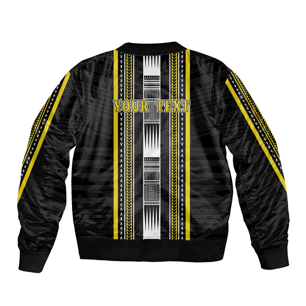 Personalised Faleasiu Samoa Sleeve Zip Bomber Jacket Samoan Tribal Pattern LT05 - Polynesian Pride