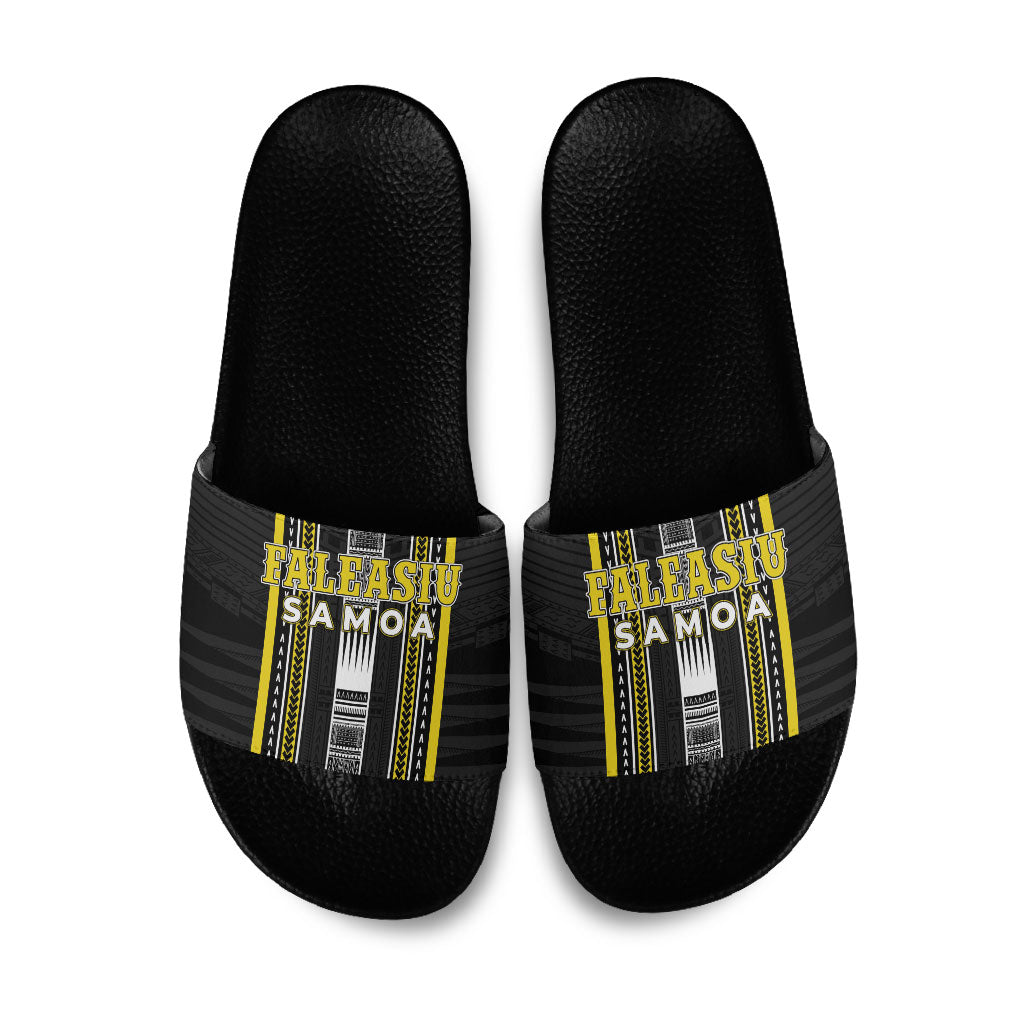 Faleasiu Samoa Slide Sandals Samoan Tribal Pattern LT05 Yellow - Polynesian Pride