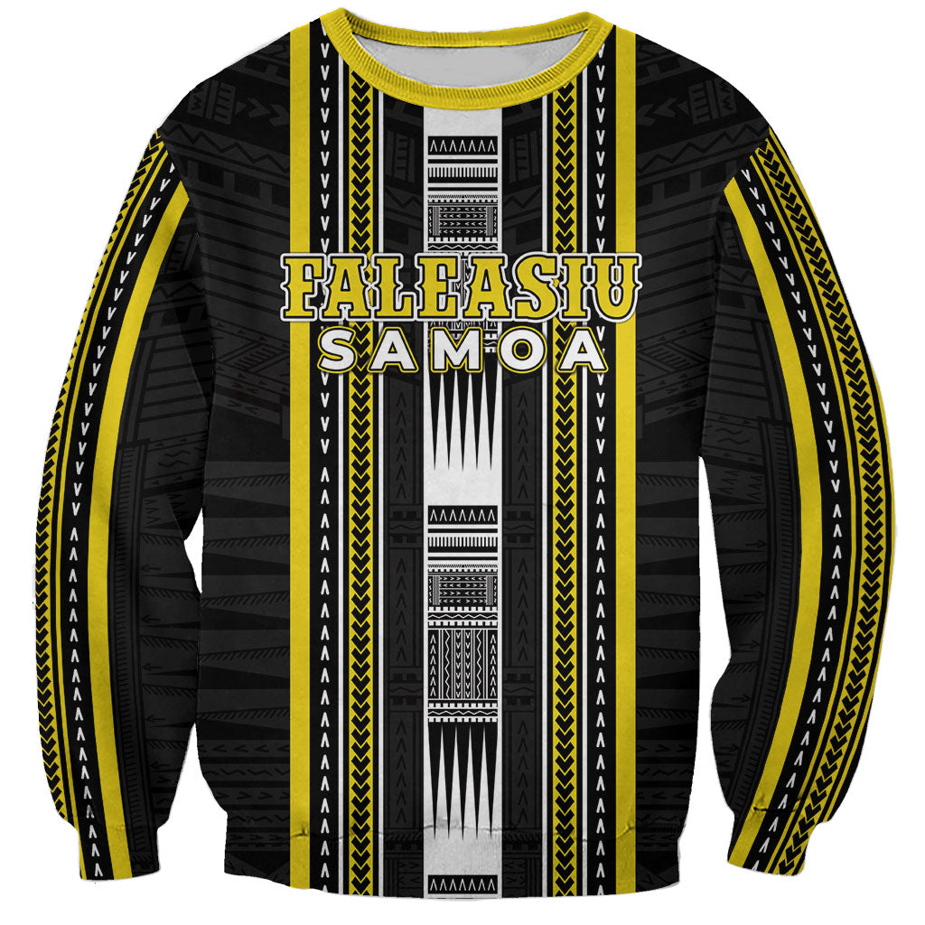 Personalised Faleasiu Samoa Sweatshirt Samoan Tribal Pattern LT05 Unisex Yellow - Polynesian Pride