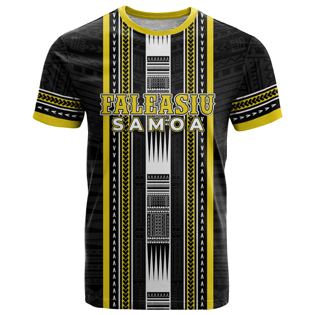 Personalised Faleasiu Samoa T Shirt Samoan Tribal Pattern LT05 Yellow - Polynesian Pride