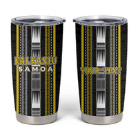 Personalised Faleasiu Samoa Tumbler Cup Samoan Tribal Pattern LT05 Yellow - Polynesian Pride