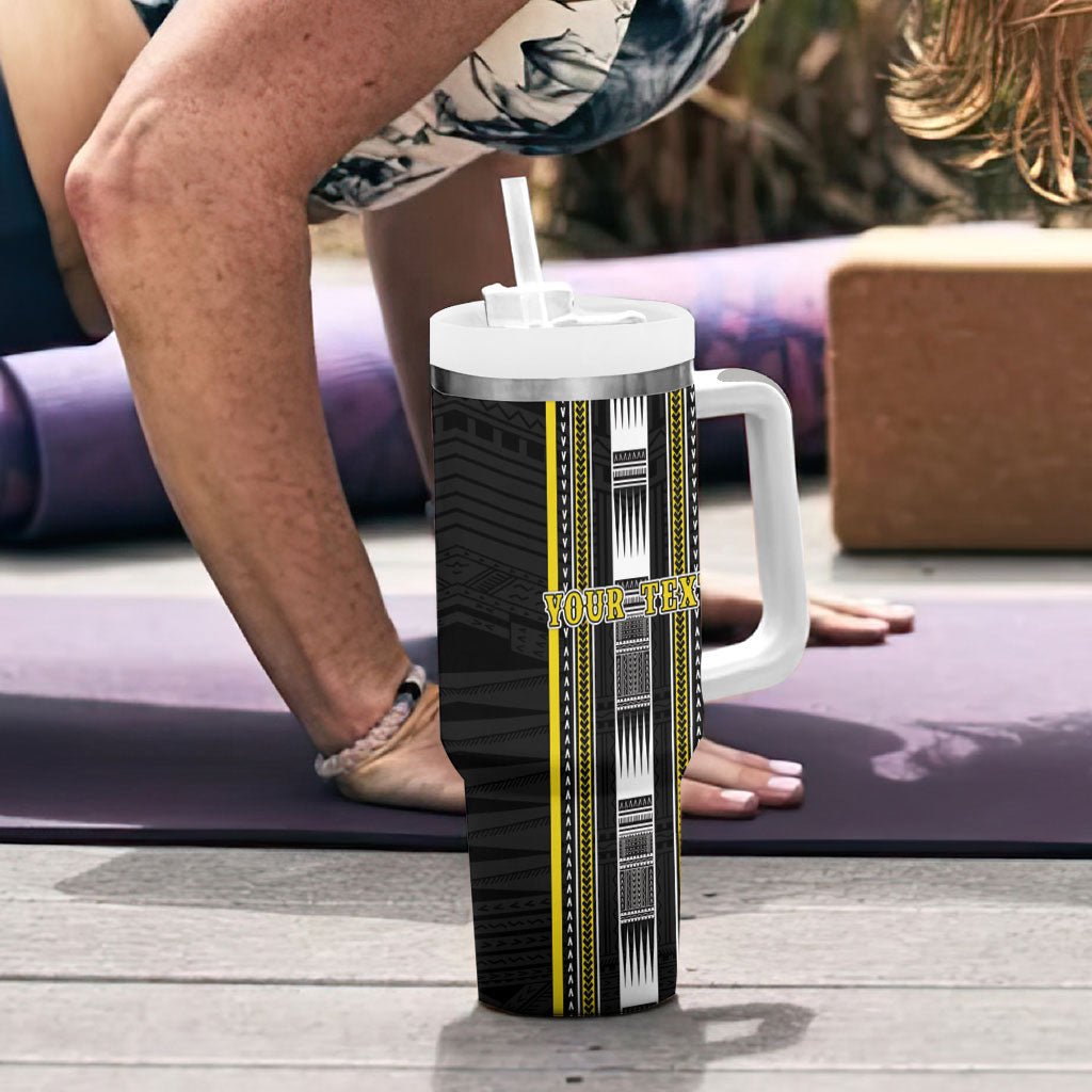 Personalised Faleasiu Samoa Tumbler With Handle Samoan Tribal Pattern LT05 - Polynesian Pride