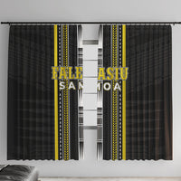 Faleasiu Samoa Window Curtain Samoan Tribal Pattern LT05 With Hooks Yellow - Polynesian Pride