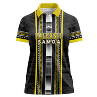 Personalised Faleasiu Samoa Women Polo Shirt Samoan Tribal Pattern LT05 Female Yellow - Polynesian Pride