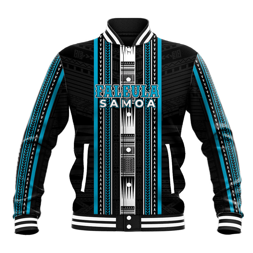 Personalised Faleula Samoa Baseball Jacket Samoan Tribal Pattern LT05 Unisex Blue - Polynesian Pride