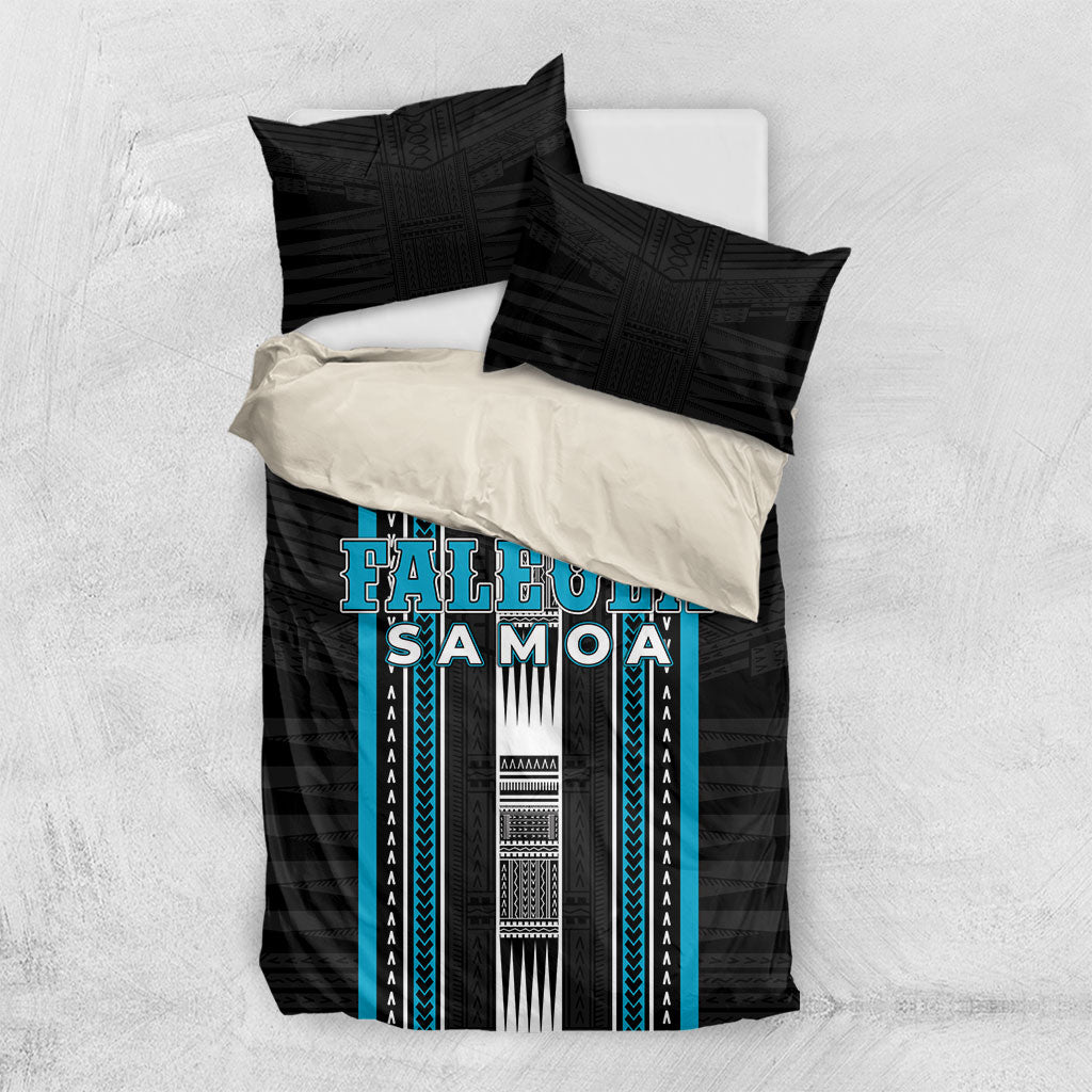 Faleula Samoa Bedding Set Samoan Tribal Pattern LT05 US Twin 172cm x 218cm Blue - Polynesian Pride
