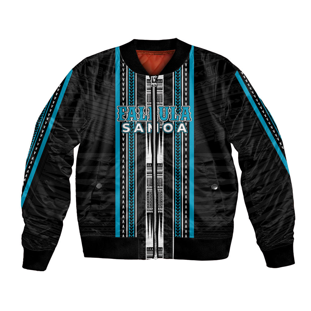 Personalised Faleula Samoa Bomber Jacket Samoan Tribal Pattern LT05 Unisex Blue - Polynesian Pride